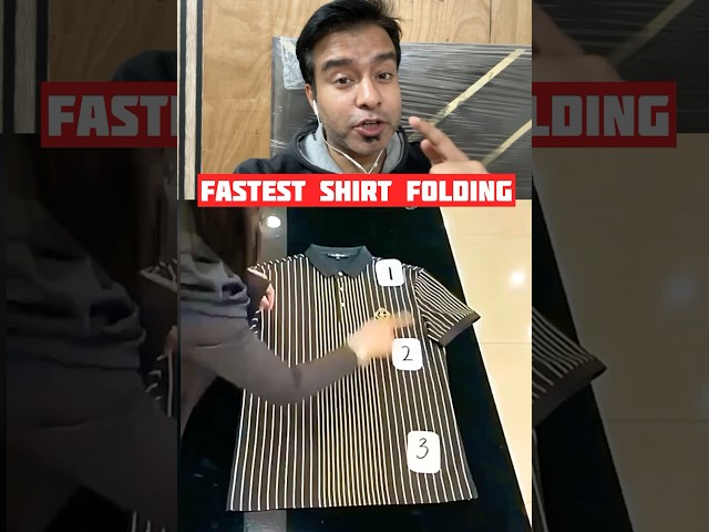 Fastest Shirt Folding Trick in the World #foldingtechnique #facts #shorts