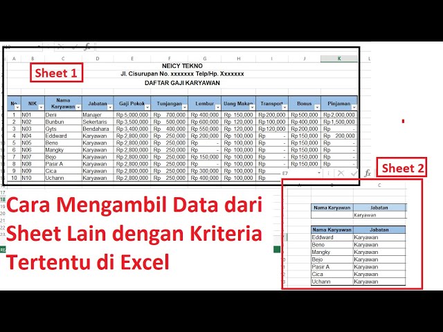 Cara Mengambil Data dari Sheet Lain dengan Kriteria Tertentu di Excel