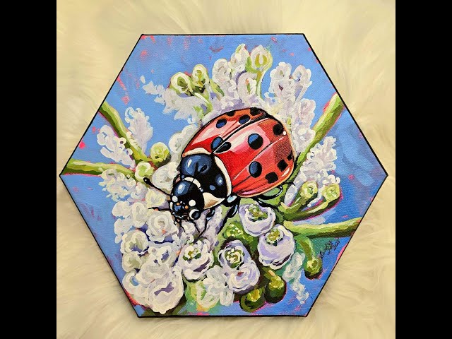 (1020) Ladybug Love 🐞 Acrylic Painting 🐞 with Sandra Lett 02/13/25