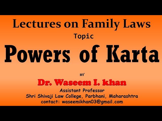 Karta of Hindu Joint Family Part 1 | Powers of Karta | Lectures on Family Law Part 1.