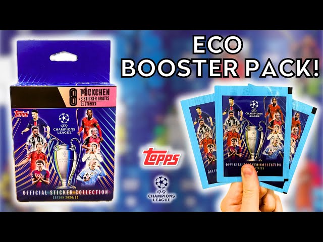 NEW ECO BOOSTER PACK OPENING! | TOPPS UEFA CHAMPIONS LEAGUE 2024/25 STICKERS | 8 PACK OPENING!