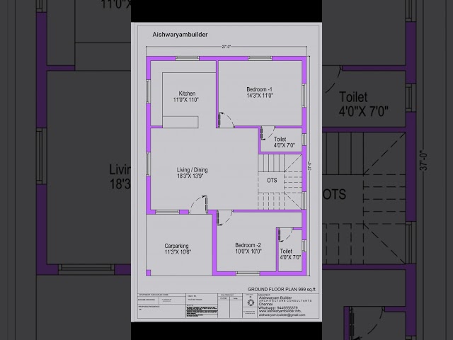 வாஸ்து படி பட்ஜெட்டில் வீடு #northfacing #duplex #houseplan #chennai @AishwaryamBuilder