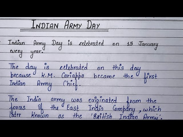 Indian Army day | speech on Indian Army Day | 10 lines on Indian Army Day