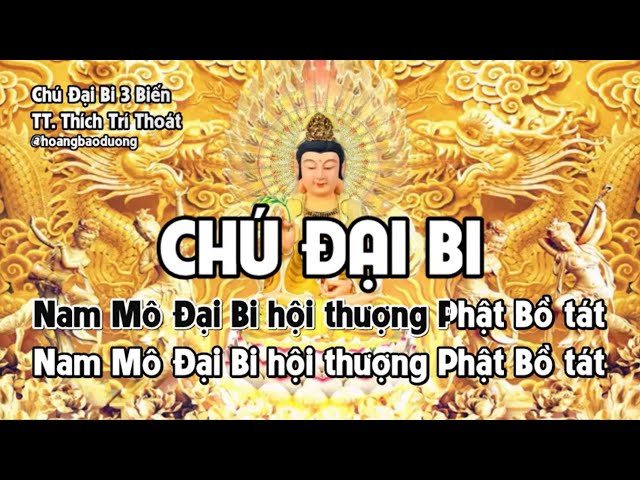 Tụng Chú Đại Bi 3 biến (chữ siêu to dễ trì tụng) - TT. Thích Trí Thoát | Hoang Bao Duong