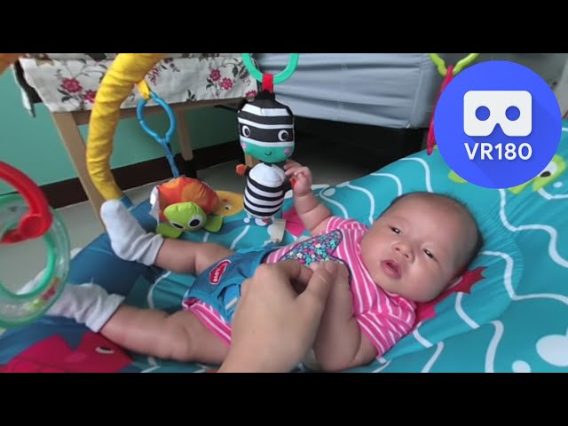 [VR180 VR 3D] Baby Riley playing on Bouncer | Apple Vision Pro Meta Oculus Vuze XR Virtual Reality