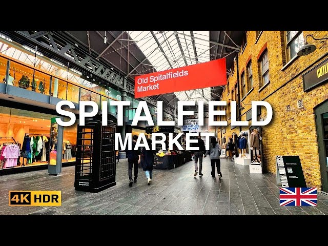 Spitalfields Market Walk, London Walking Tour 4K HDR with Captions