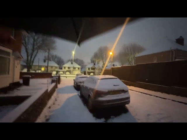 Birmingham City Tour 2024 | 4k HDR virtual walking | Early Morning | #snow #snowfall