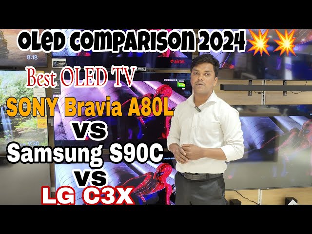 LG 55c3x OLED / Sony 55A80L  Samsung S90C Best OLED Demo and features and  review best TV 2024