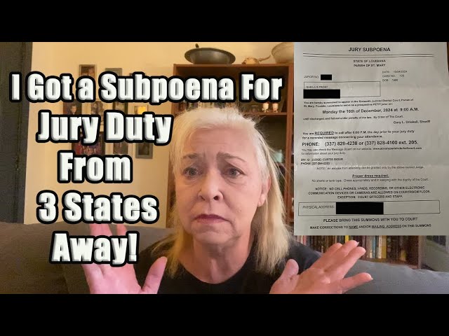 I Got A Subpoena For Jury Duty From 3 States Away!