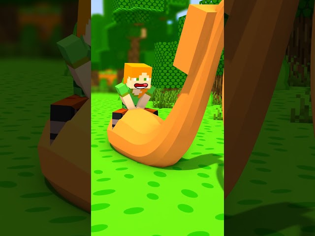 Fat Steve the Worm Can't Eat???!!! - Alex and Steve Adventures #minecraft #shorts