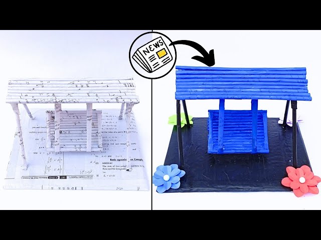 How to make Newspaper Swing | Waste material craft ideas | Newspaper Swing |