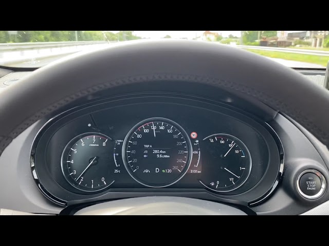 Mazda CX-9 2021 2.5T Skyactive real fuel consumption at 120 km/h on highway