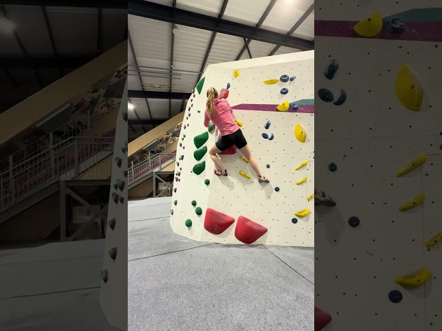 Easy dynamic start to this red top-out bloc