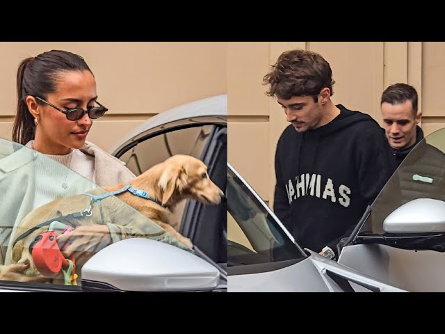 CHARLES LECLERC, ALEXANDRA St MLEUX & LEO LECLERC Enjoying Monaco today with FERRARI PUROSANGUE