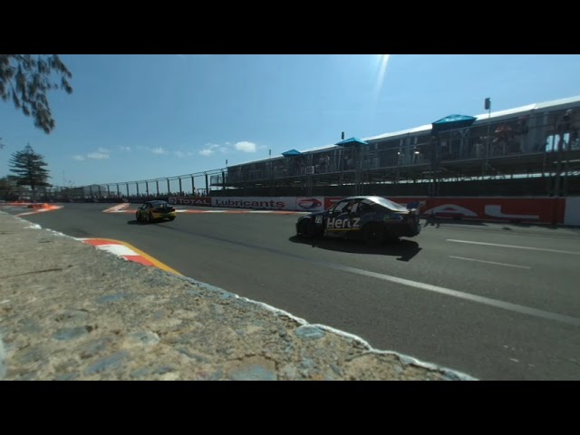 VR180 3D view - Aussie Racing Cars approaching the beachside S bends at the 2019 Gold Coast 600