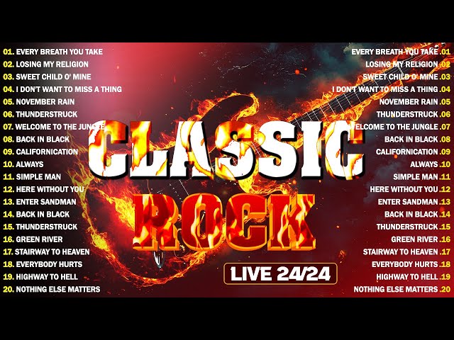 Classic Rock Songs 70s 80s 90s Playlist 🔥🔥 Queen, Guns N Roses, Bon Jovi, ACDC, U2, Def Leppard