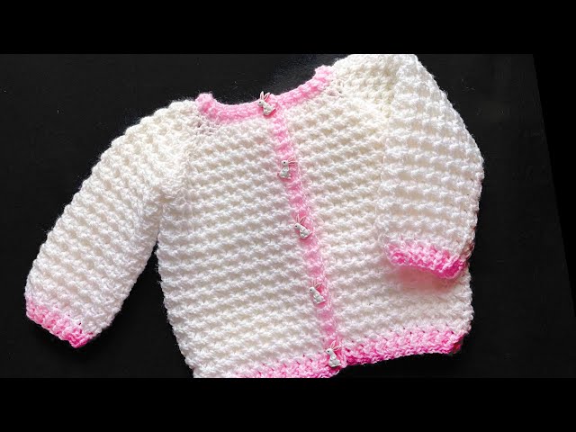 Easy Crochet Baby Cardigan Sweater or Jacket | Snow Drop Stitch Pattern | Full Step-by-Step Tutorial