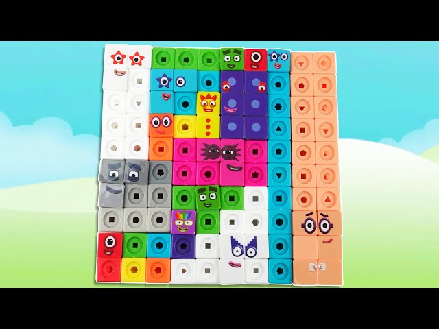 Building up Numberblocks for Toddlers Learning Math | Adding a Pile of Blocks to 100