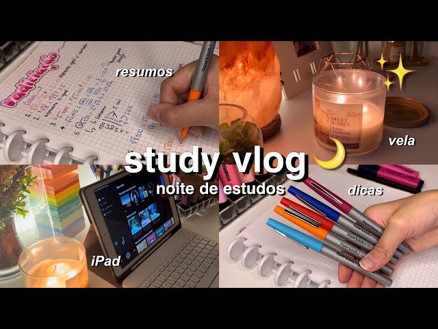 STUDY VLOG estudando para provas | Noite de Estudos (narrado)