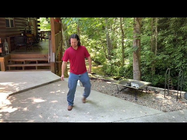 Legendary Zeb Ross of J Creek Cloggers dancing at Carolina Creekside Cabin - Carlos Santana - Smooth