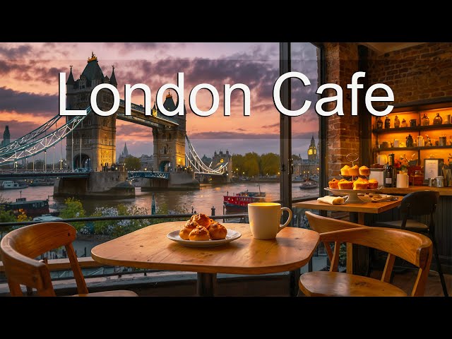 Peaceful Sunset in London Cafe with Coffee Jazz Music ☕ Soft Jazz Instrumental Music - Smooth Jazz