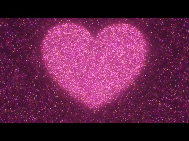 Bright Glowing Pink Heart Made Of Tiny Glittering Neon Sparkle Lights 4K Motion Background for Edits