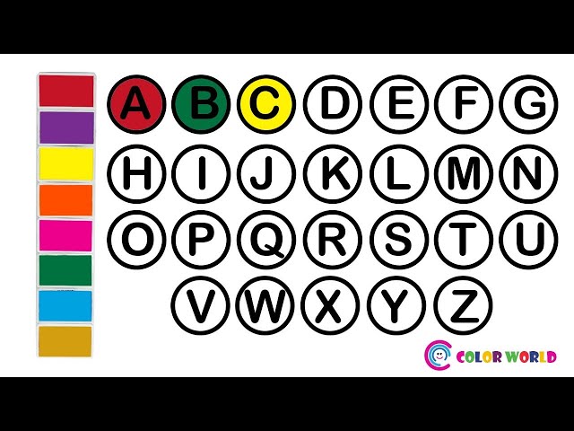 A to Z alphabet for kids, Kids rhymes, collection for writing dotted line for toddlers, Alphabet