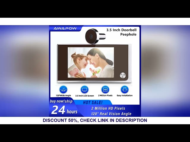 Awapow 3.5 Inch Doorbell Peephole Viewer Digital Door Camera 120° LCD 2 Million HD Pixels Cat Eye Do