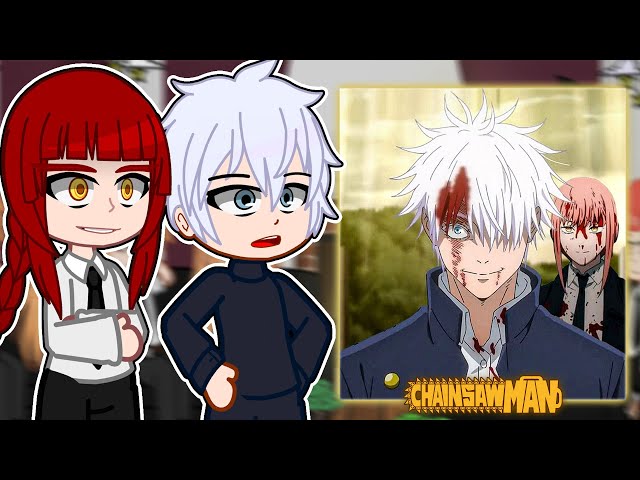 Chainsaw Man react to Satoru Gojo 🔥 Makima Vs Gojo | Gacha React 🇺🇲🇧🇷