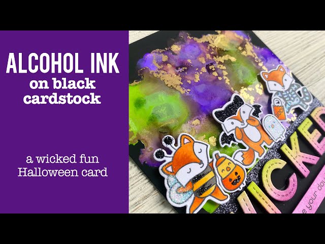 Alcohol Ink on Black Cardstock