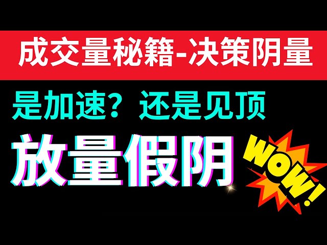 一日量价看懂涨跌，放量假阴—交易决策K线