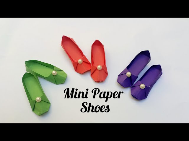 DIY Mini Paper Shoes / Paper Crafts For School / Paper Crafts / Easy Kids Craft ideas /Origami Shoes