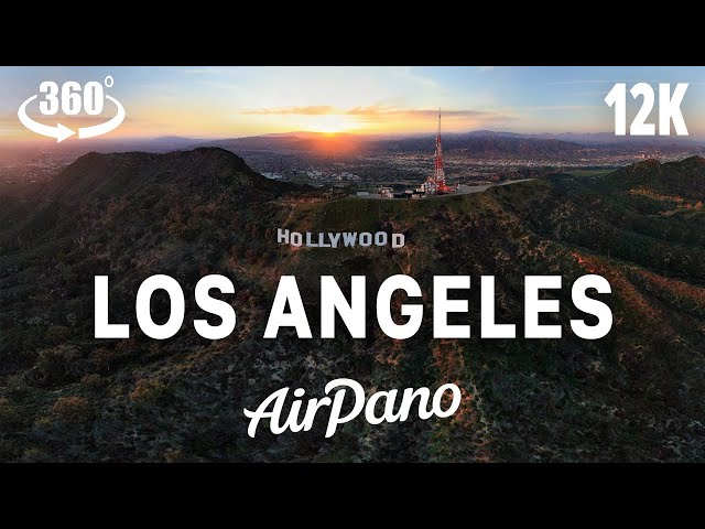 Scenic flight over Los Angeles, CA, USA. Aerial 360 video in 12K.