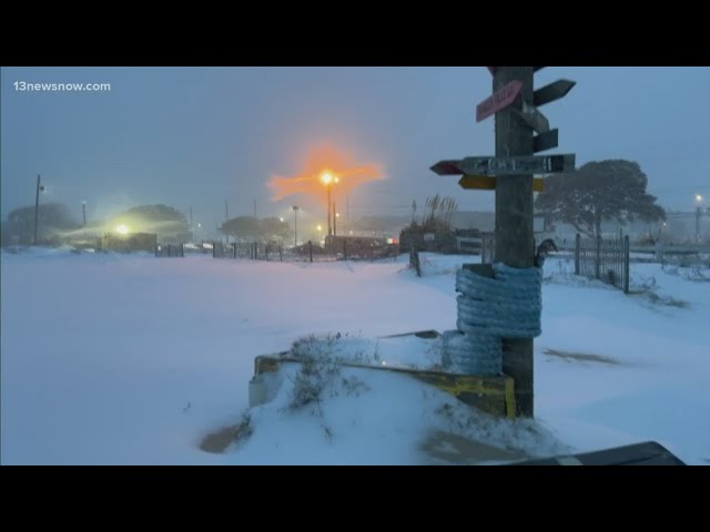 Snow impacts in Norfolk, Va.