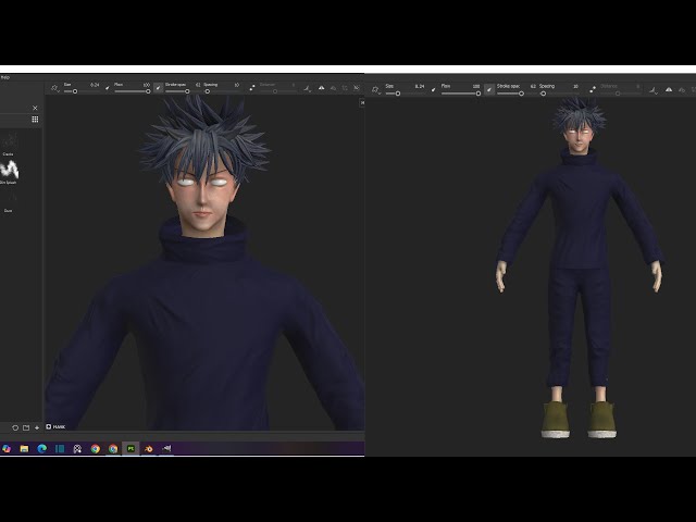 Modelling Megumi Fushiguro Blender Part 16 ( texturing in substance painter)