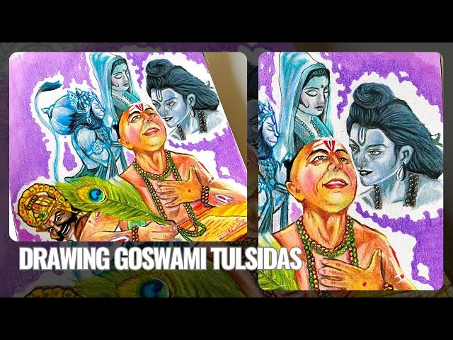 Goswami Tulsidas Drawing || Ram Sita Drawing || Lord Hanuman drawing