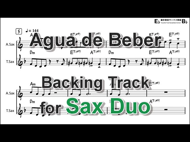 Agua de Beber - Backing Track with Sheet Music for Sax Duo