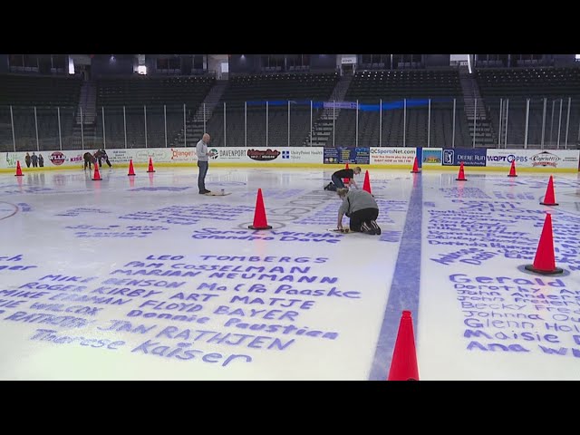 Ice painted at Vibrant Arena for 'Hockey Fights Cancer'