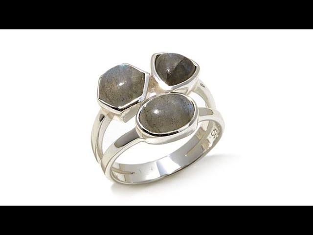 Argento Vivo Labradorite 3Stone Cluster Ring