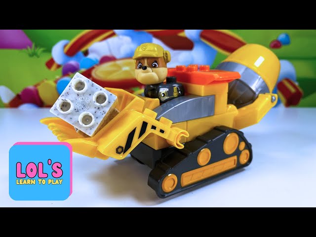 Build and Play with a Paw Patrol Mega Bloks Rubble and Bulldozer Cement Mixer!