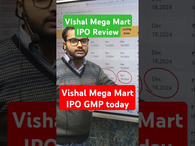 VISHAL MEGA MART IPO | VISHAL MEGA MART IPO REVIEW | VISHAL MEGA MART IPO GMP TODAY #gmp #ipo #sme