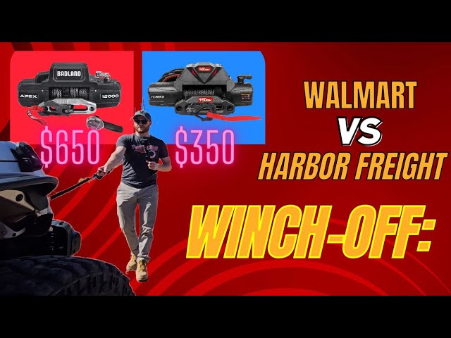 12000lb Walmart Hyper tough Winch VS 12000lb Harbor Freight Badland Winch!