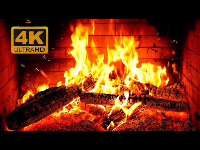 FIREPLACE 4K 🔥 Fireplace video with Burning Logs & Fire Sounds