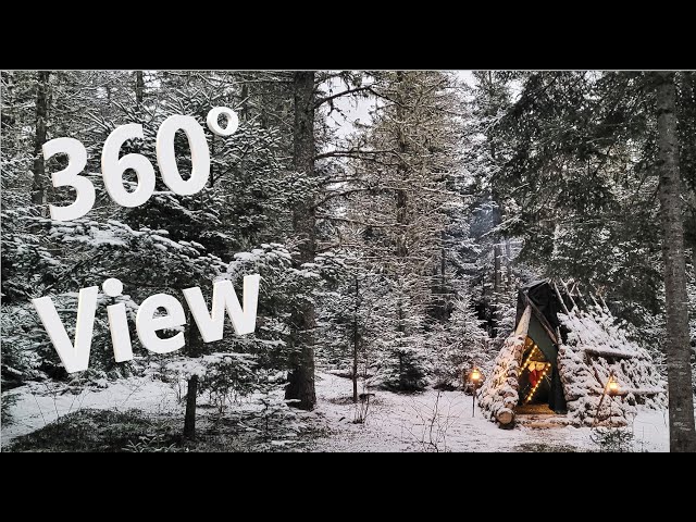 Snowy Winter Bushcraft Site in a 360 Degree Video - You are the Camera Person.