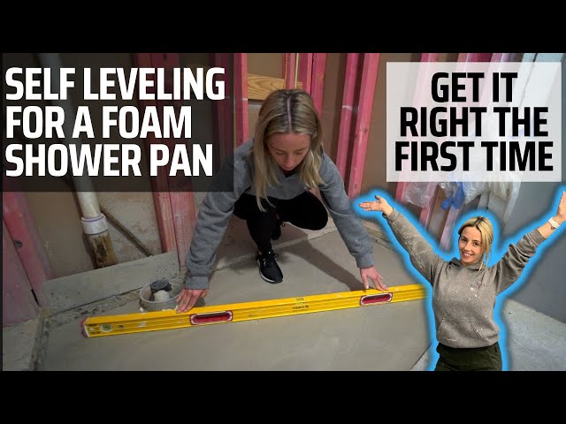 Self leveler for a foam shower pan