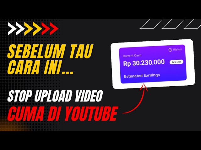 STOP UPLOAD KE YOUTUBE SEBELUM TAU CARA INI (lebih mudah) - cara menghasilkan uang dari internet