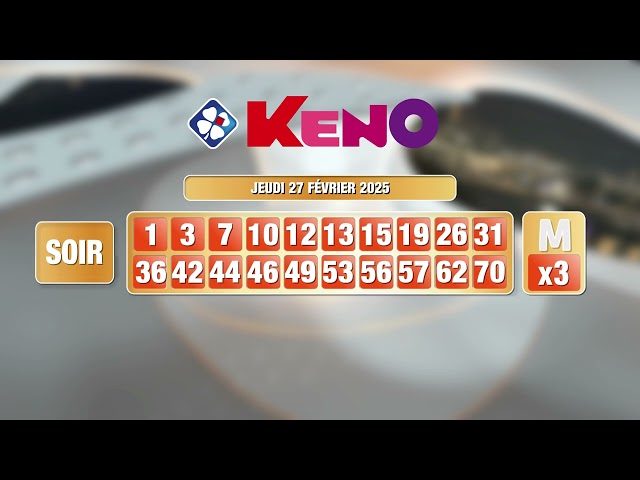 Tirage du soir Keno® du 27 février 2025 - Résultat officiel - FDJ