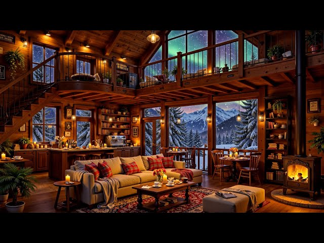 Cozy Winter Coffee Shop Ambience & Jazz Relaxing Music for Studying ~ Smooth Jazz Instrumental Music