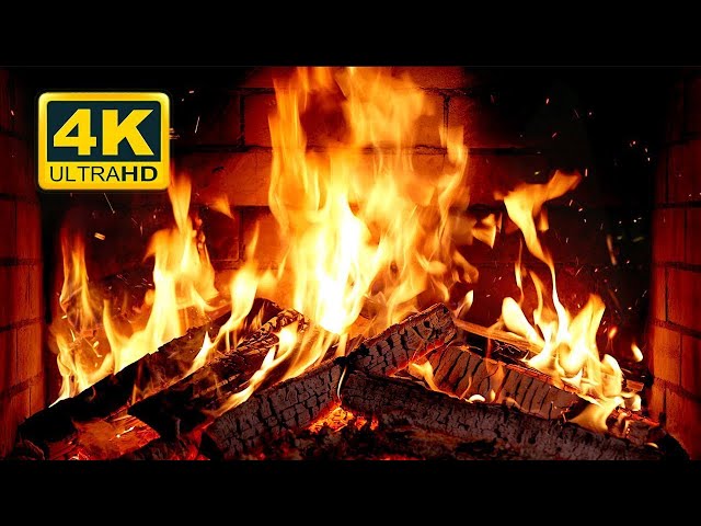 🔥 FIREPLACE Ultra HD 4K. Fireplace with Crackling Fire Sounds. Fireplace Burning. Fire Background