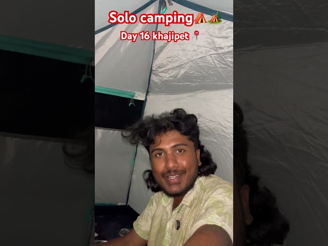 Solo camping🏕️⛺️📍khajipet #travelblog #viralvideo #travel #kumbhamela2025 #walkingvlog